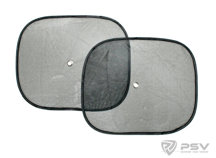114718 — Шторка автомобильная для боковых стекол 44х36см присоска черная 2шт. PSV PSV