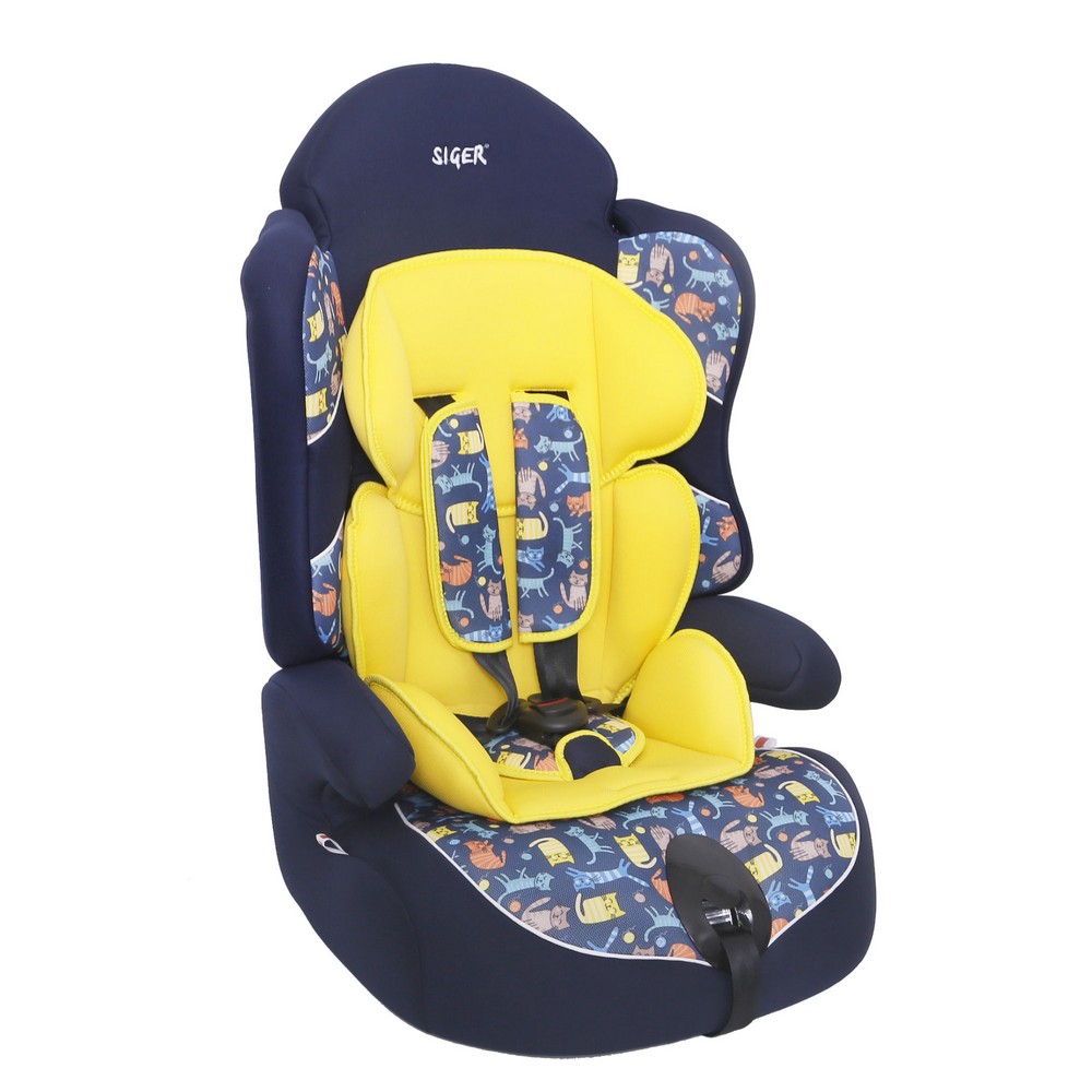 KRES2048 — Детское автомобильное кресло SIGER ART драйв котики, 112 лет, 936 кг, группа 1/2/3 SIGER