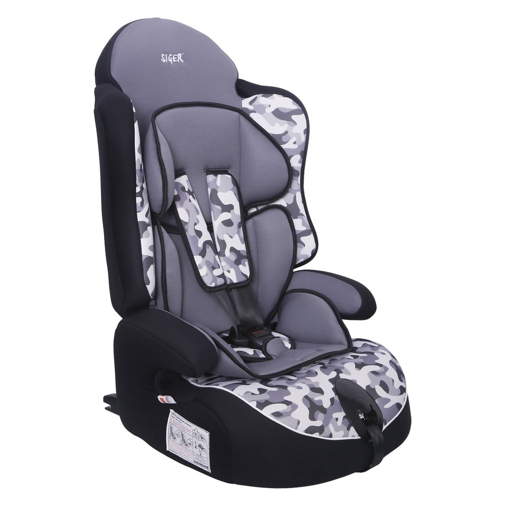 KRES2058 — Детское автомобильное кресло SIGER ART прайм ISOFIX милитари, 112 лет, 936 кг, группа 1/2/3 SIGER
