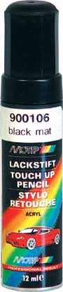 BLACKMAT12ML — Краска акриловая с кисточкой черная матовая 12 мл. black mat 12 ml. Motip black mat 12ml MOTIP