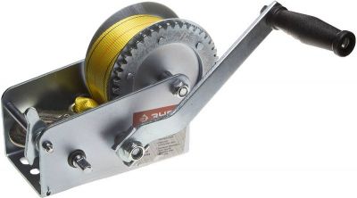 4311509 — Лебедка ручная барабанная зубр профессионал  тяговая  ленточная  0 9т  10м ЗУБР