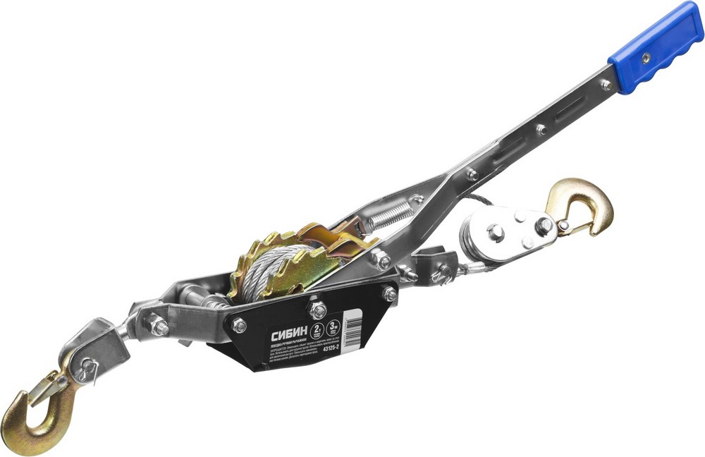 431252 — Лебедка ручная рычажная сибин  тросовая  2т  3м СИБИН