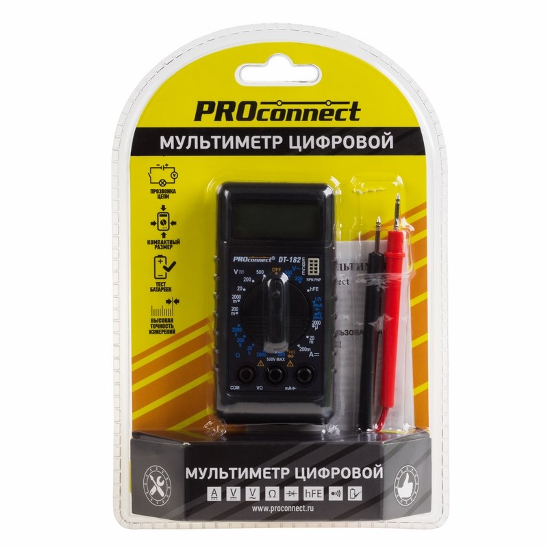 133014 — Мультиметр  цифровой  м182  (DT182)    (PROCONNECT) PROCONNECT