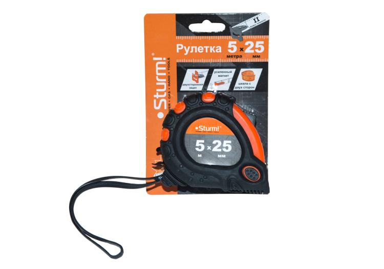 3100102 — STURM 3100102 рулетка 5м х 25мм с 2хсторонней шкалой STURM