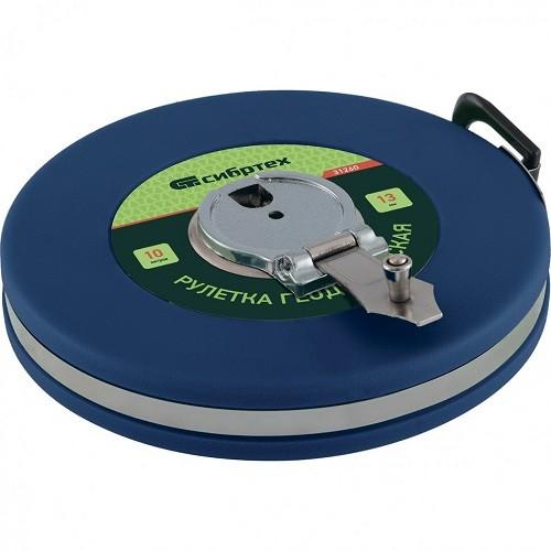 31262 — Рулетка геодезическая 30 м х 13 мм, закрытый корпус, фиберглассовая лента СИБРТЕХ