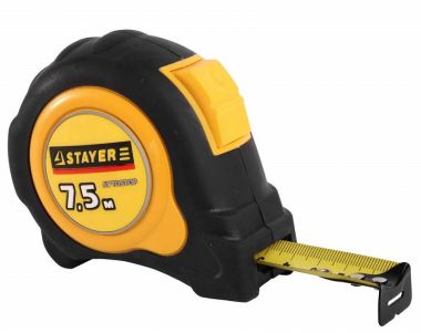 34020825 — STAYER OMEGA 8м / 25мм рулетка с автостопом и ударостойким обрезиненным корпусом STAYER