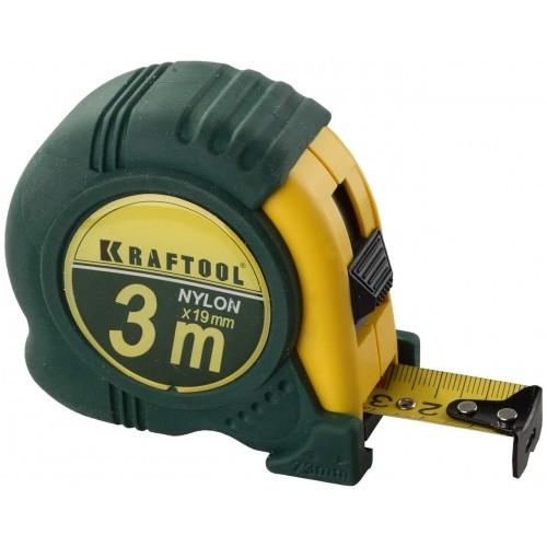 341220319Z01 — KRAFTOOL NYLON 3м / 19мм рулетка с ударостойким обрезиненным корпусом KRAFTOOL