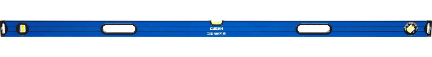 34609150 — Уровень сибин коробчатый усиленный  утолщенный профиль  2 фрезерованные поверхности  3 противоударных ампулы  1 поворотная на 360 град   с ручками  1 СИБИН