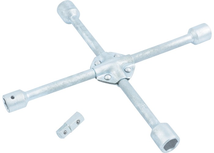 14249 — Ключ-крест баллонный, 17 х 19 х 21 х 22 х 1/2, усиленный, с переходником на 1/2 STELS