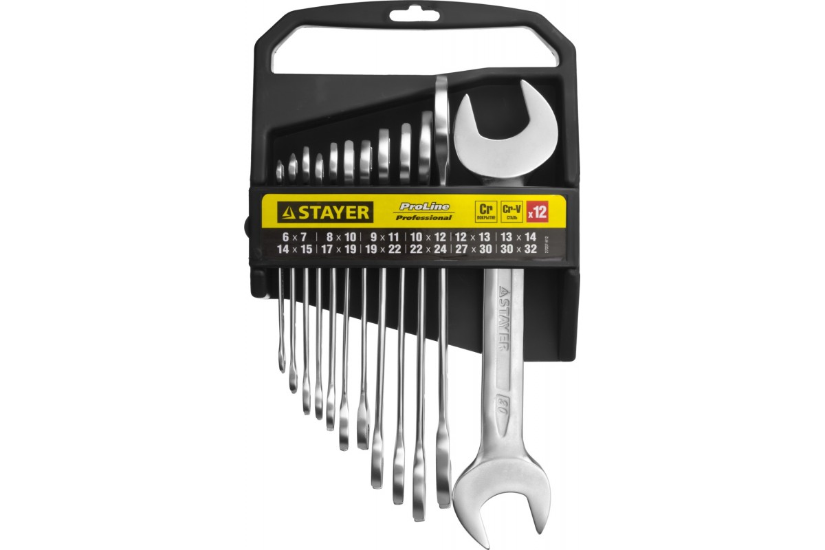 27037H12 — Набор рожковых гаечных ключей 12 шт  6  32 мм  STAYER STAYER
