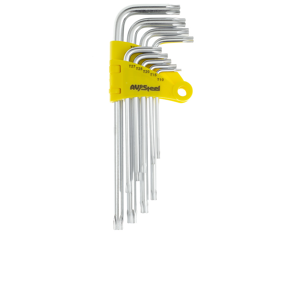 AV368109 — Набор ключей Г-образных TORX удлиненных T10-T50 9 предм. AV STEEL