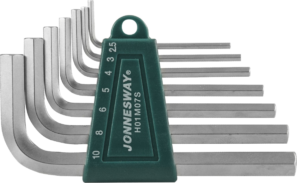 H01M07S — Набор ключей 7 пр: угловых шестиграников HEX H2,5-10мм JONNESWAY