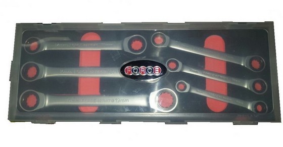 K50625 — K50625наборпрямых12тигр.накидных,трещоточныхключейвложементе8х917х19мм.6пр.FORCE,шт FORCE