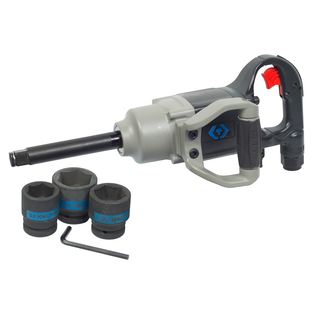 P33672160B — KINGTONYгайковертпневматическийударный3/4,2170нм,удлиненный,вкомплекте3торцевыеголовки KINGTONY