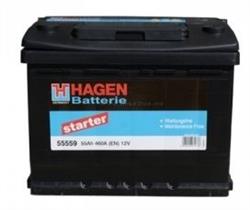 55559 — Аккумуляторная батарея 12V 55AH 460A B13 HAGEN