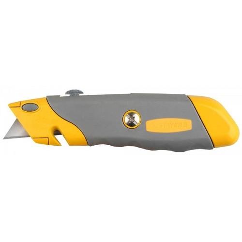 09233 — Нож STAYER PROFI металлический корпус  с выдвижным трапециевидным лезвием  5 запасных лезвий STAYER