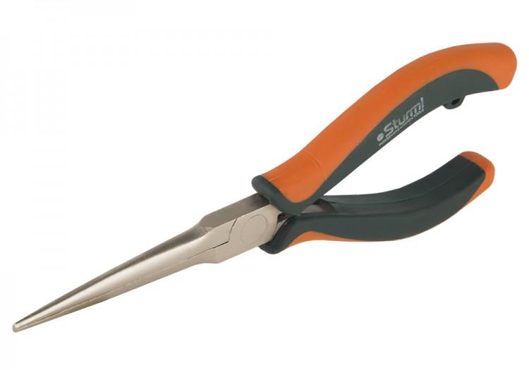 1030058160 — Тонкогубцы игольчатые ручки из ягкого пластика STURM