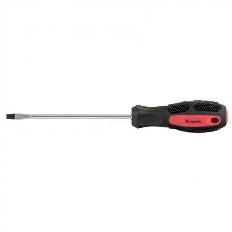 12210 — Отвертка Anti-Slip, SL4,0х100 мм, CrV, 2к рукоятка MATRIX