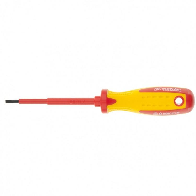 12914 — Отвертка Insulated, SL3,0 x 80 мм, CrMo, до 1000 В, двухкомп. рукоятка MATRIX
