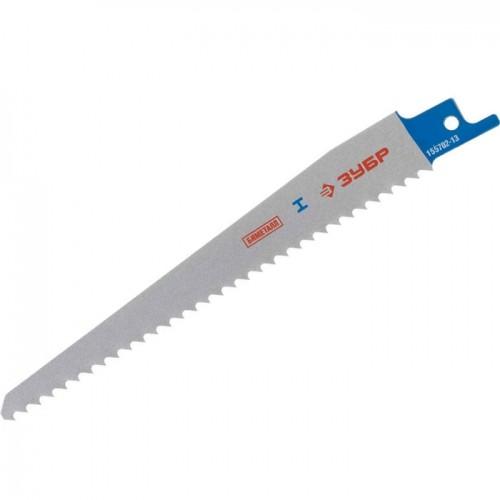 15570213 — Полотно зубр эксперт S611DF для сабельной эл. ножовки BIMETALL  дерево с гвоздями  дсп  металл  пластик 130/4 2мм ЗУБР