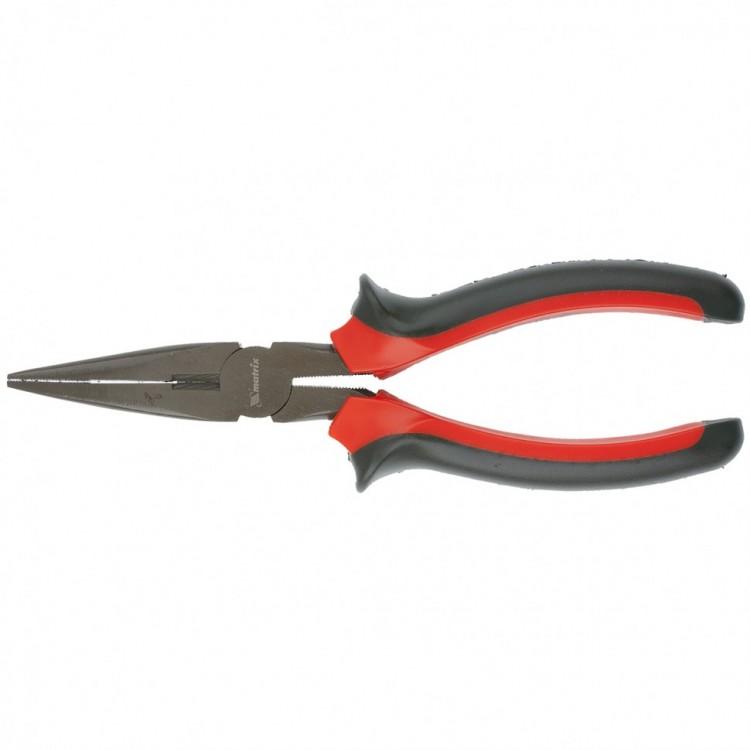 17160 — Длинногубцы Black Nickel, 180 мм, прямые, двухкомпонентные рукоятки MATRIX