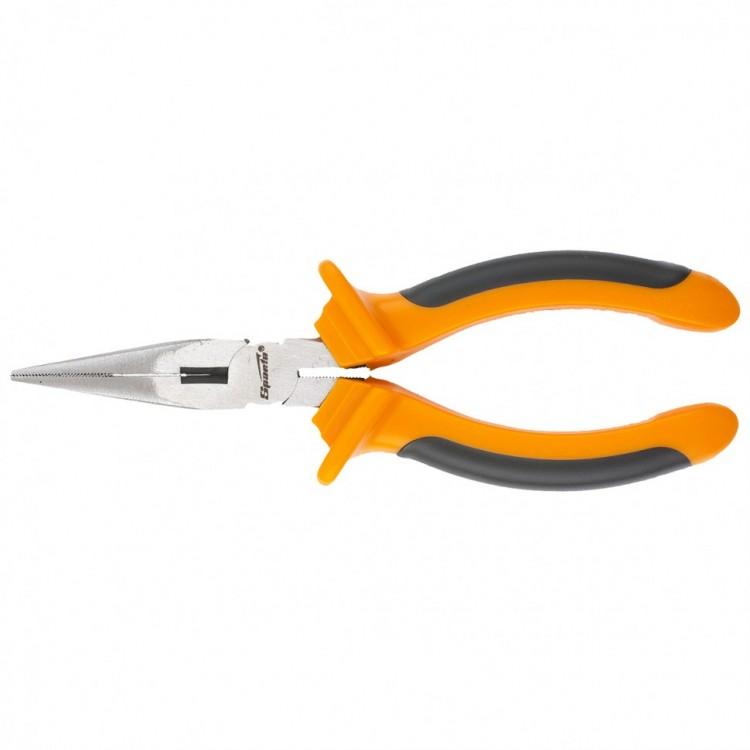 17167 — Длинногубцы, Comfort, 180 мм, прямые шлифованные, двухкомпонентные рукоятки SPARTA