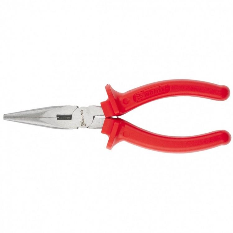 17193 — Длинногубцы Econom, 180 мм, прямые шлифованные, пластмассовые рукоятки MATRIX