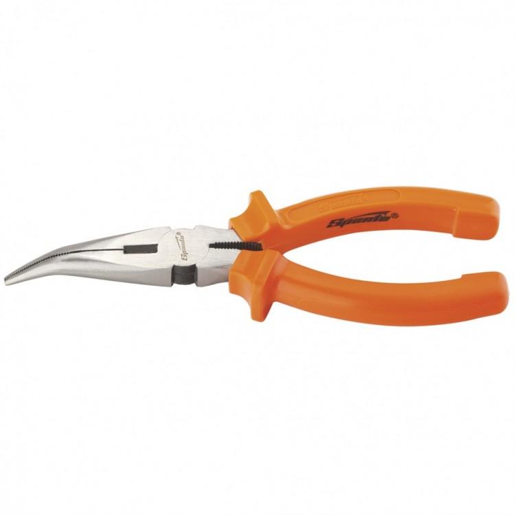 17411 — Длинногубцы изогнутые Classic, 160 мм, шлифованные, пластмассовые рукоятки SPARTA