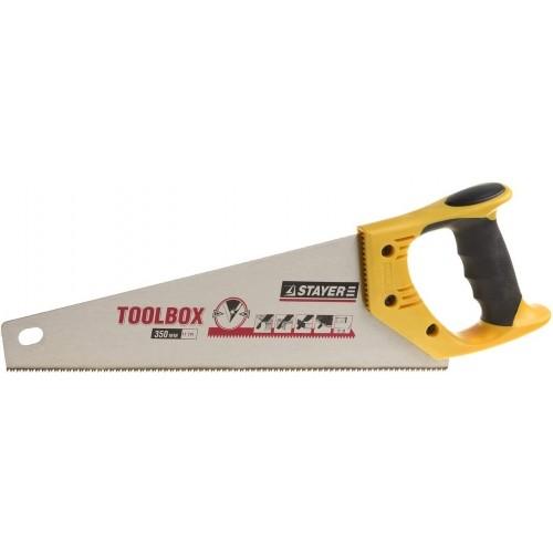 21509145 — Ножовка многоцелевая  пила  STAYER TOOLBOX 350 мм  11 TPI  мелкий прямой закаленный зуб  точный рез STAYER
