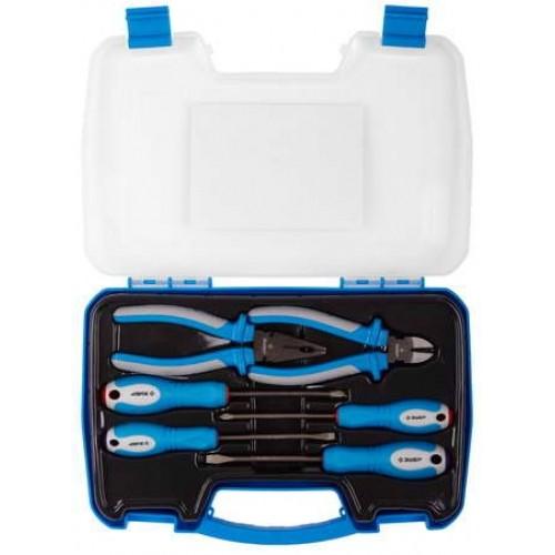 2201H6Z01 — Набор зубр эксперт плоскогубцы 2201118  бокорезы 2201516  отвертки SL: 5.5  6  PH: 1  2  6 предметов ЗУБР