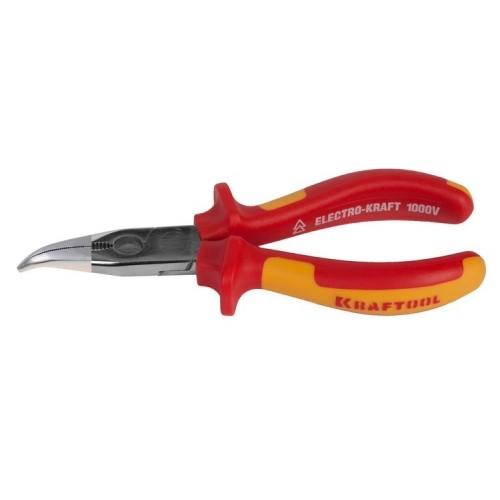 2202416Z01 — Тонкогубцы ELECTROKRAFT изогнутые  CRMO сталь  двухкомпонентная маслобензостойкая рукоятка  хромированное покрытие  160мм  KRAFTOOL 2202416 KRAFTOOL