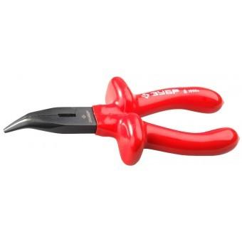 2214416Z01 — Тонкогубцы изогнутые электрик  хромоникелевое покрытие  высоковольтные до 1000в  маслобензостойкая рукоятка  160мм  зубр эксперт 2214416 ЗУБР
