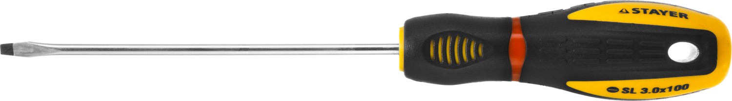 251310310Z02 — Отвертка STAYER PROFI PROTECH  двухкомп рукоятка  намагниченная  CRMO  SL3 0X100мм STAYER