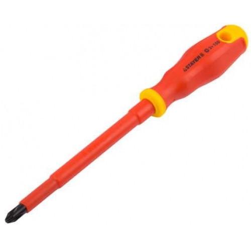 25142315Z01 — Отвертка STAYER PROFI ELECTRO диэлектрическая до 1000в  двухкомп рукоятка  PH № 3 х 150мм STAYER