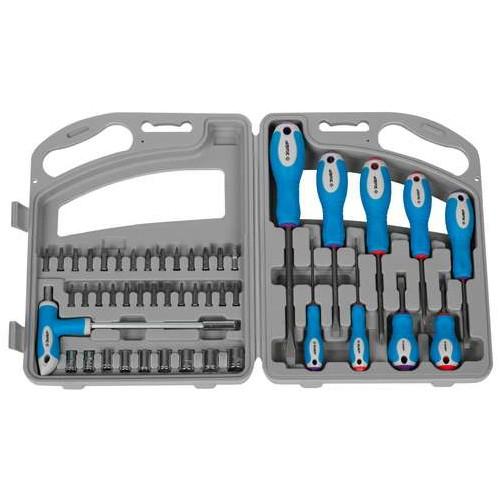 25283H46 — Набор зубр отвертка эксперт с насадками  битодержатель с тобраз. ручкой 125мм  HEX1/4SQ1/4  в пласт.боксе  46пред ЗУБР