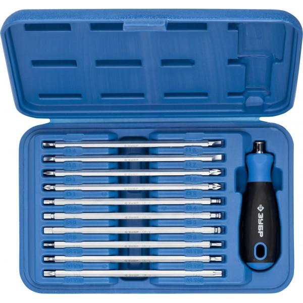 25426H11 — Набор зубр: отвертка с 2сторонними стержнями  пластик бокс  хромованадиевая сталь  11 предметов  175мм ЗУБР