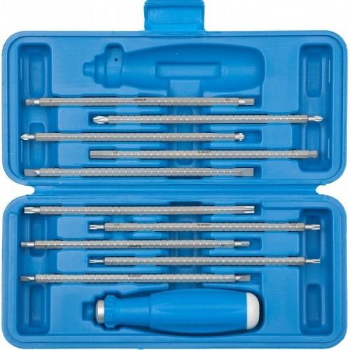 25427H11 — Набор зубр: отвертка с 2сторонними стержнями  пластик бокс  хромомолибденовая сталь  11 предметов  175мм ЗУБР