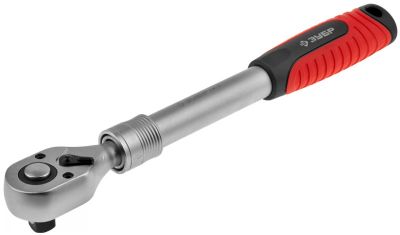 2773212 — Трещотка для торцовых головок зубр эксперт  1/2   телескопич  CRV  72 зубца  хроматированное покрытие  быстрый сброс ЗУБР