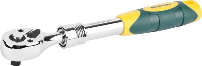 2779838 — Трещотка для торцовых головок KRAFTOOL PRO  телескопическая  сRV сталь  72 зубца  3/8 KRAFTOOL