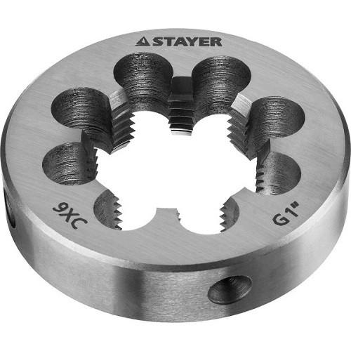 280291 — Плашка круглая ручная STAYER MASTER  сталь 9хс  для трубной резьбы G 1`` STAYER