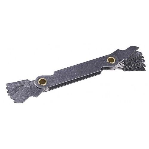 28041 — Шаблон STAYER PROFI для определения шага метрич резьбы 0 51 75мм и трубной резьбы с шагом 0 907 и 1 07мм 27 28 TPI STAYER