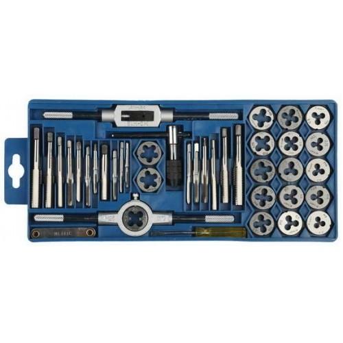 2810H40Z01 — Набор зубр мастер с металлореж. инструментом  метчики однопроходные и плашки м3м12  оснастка  в пласт. боксе 40пред. ЗУБР