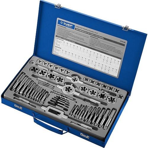 28110H65 — Набор метчиков и плашек зубр профессионал  сталь р6м5  65 предметов ЗУБР