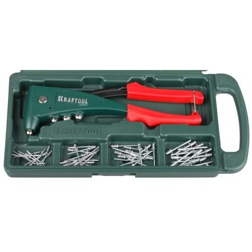 31173H6 — Заклепочник  KRAFTOOL NX5 31173H6  усиленный литой к D=2 44 8 мм  AL и сталь  D=2 44 0  нерж сталь  в боксе  с набором заклепок KRAFTOOL