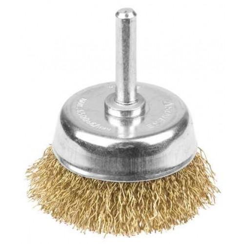 35117063Z01 — Щетка STAYER  чашечная для дрели, витая латунированная стальная проволока 0,3мм, 63мм STAYER