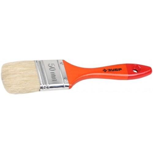 401003063 — Кисть плоская зубр универсалмастер  натуральная щетина  деревянная ручка  63мм ЗУБР