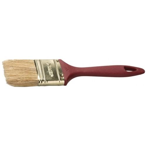 401011050 — Кисть плоская зубр универсалмастер кп11, натуральная щетина, пластмассовая ручка, 50мм ЗУБР