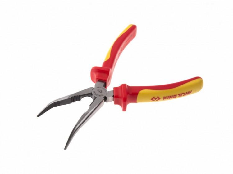 633608A — KING TONY пассатижи тонконосые 200 мм, загнутые, диэлектрические KINGTONY
