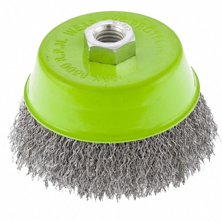 746057 — Щетка для УШМ, 100 мм, М14, "чашка", витая проволока 0,3 мм СИБРТЕХ