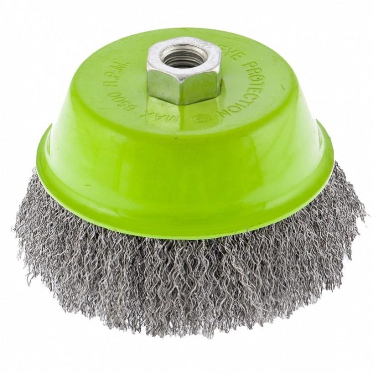 746067 — Щетка для УШМ, 125 мм, М14, "чашка", витая проволока 0,3 мм СИБРТЕХ